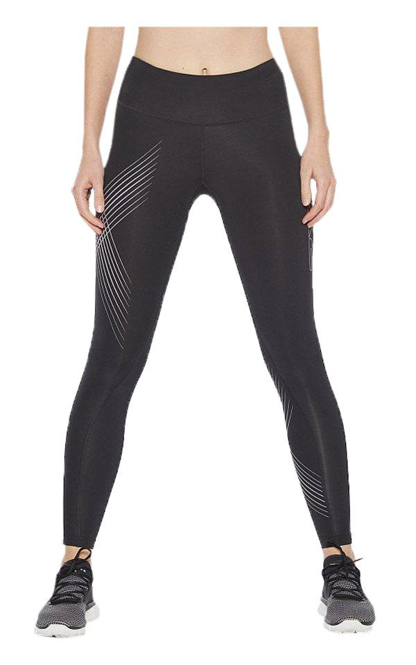 2XU Damen Mid-Rise Compression Tights, Black/Zephyr Chrome XLogo
