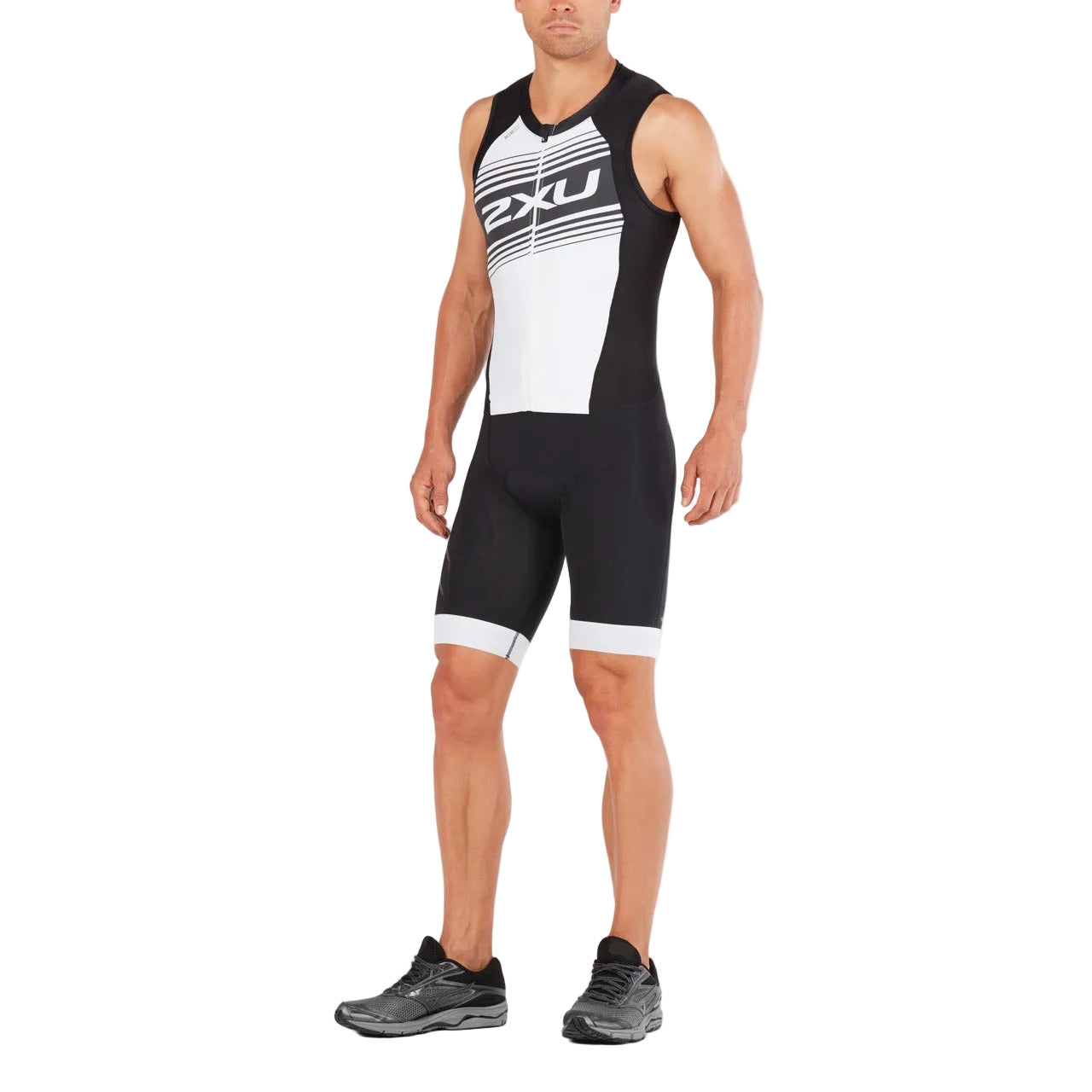 2XU Compression Full Zip TriSuit, Herren, schwarz/weiß