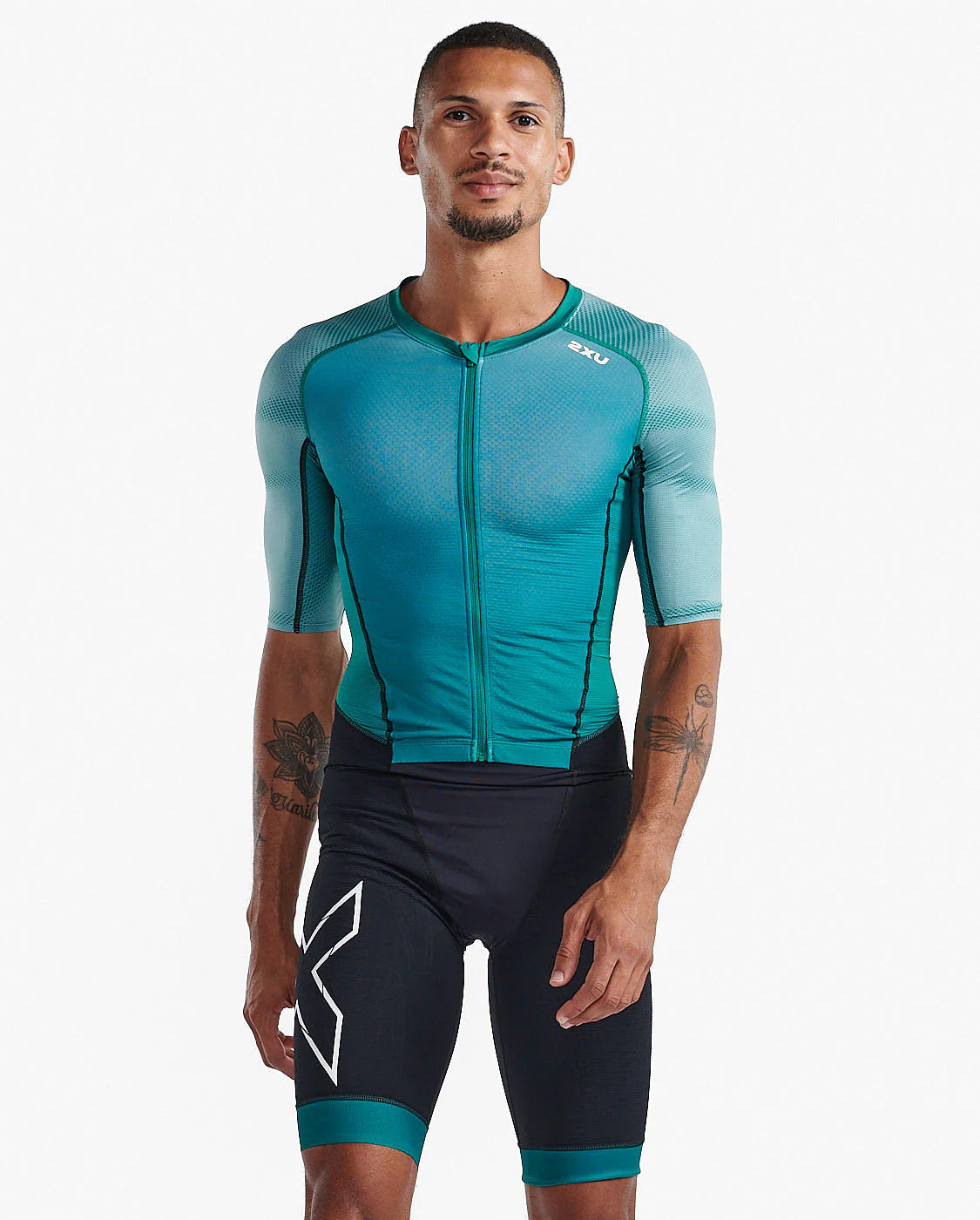 2XU Light Speed Sleeved Trisuit, Herren, forest green/raft