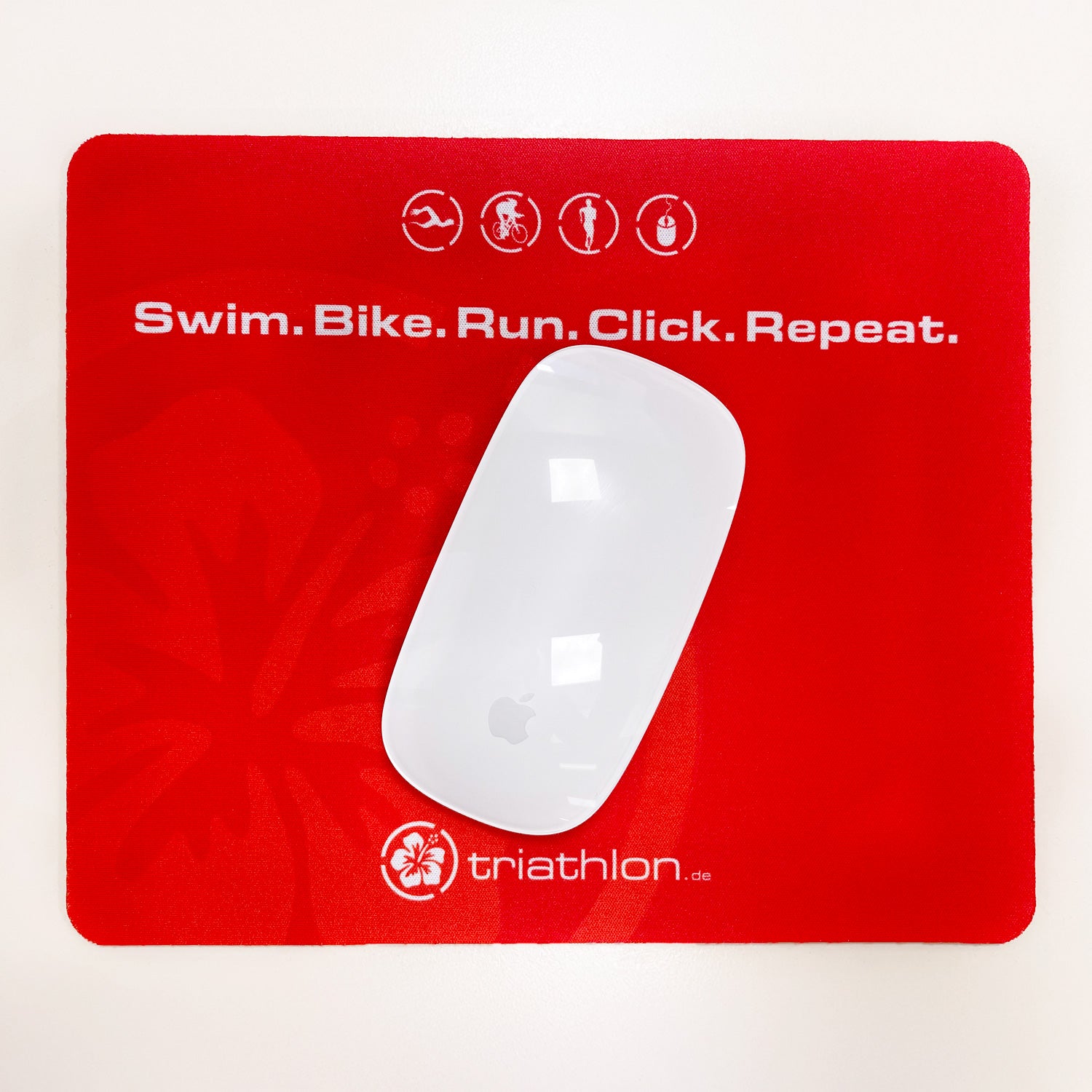 triathlon.de Mousepad swim.bike.run.click.repeat, red/white