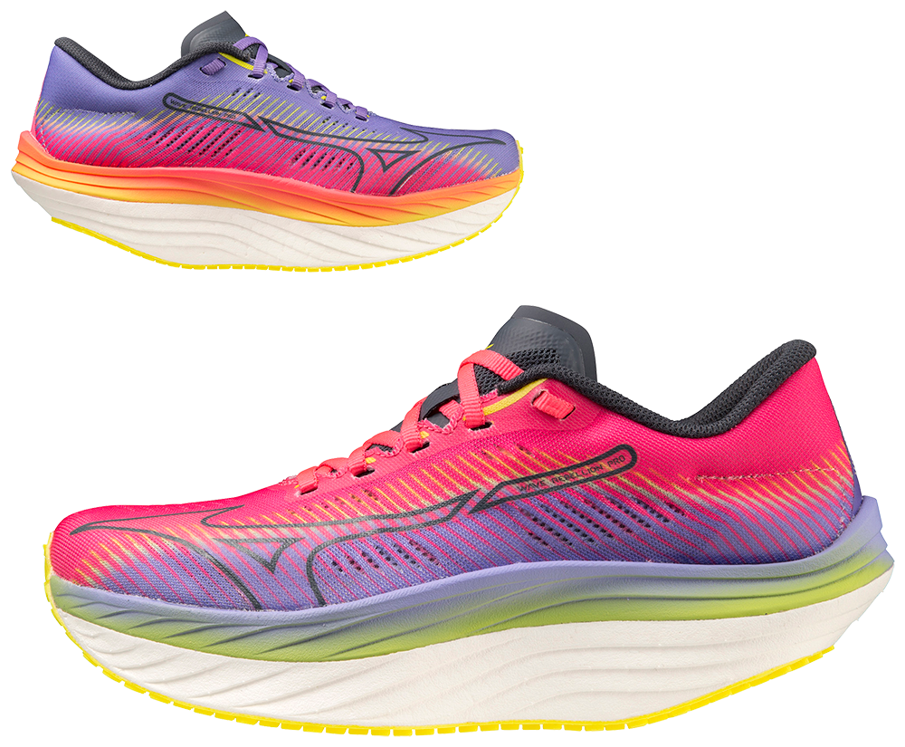 MIZUNO Wave Rebellion Pro, Damen, H-VPink/OBlue/PPunch