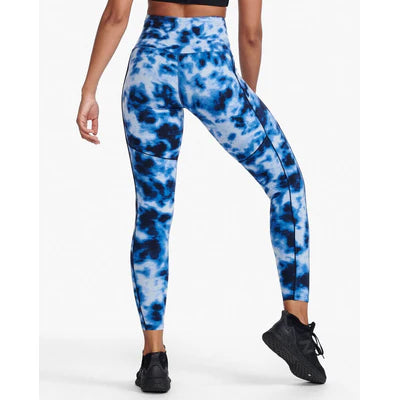 2XU Form Pop Seam Hi-Rise Compression Tight, Damen, Digital Dye/White/Pink