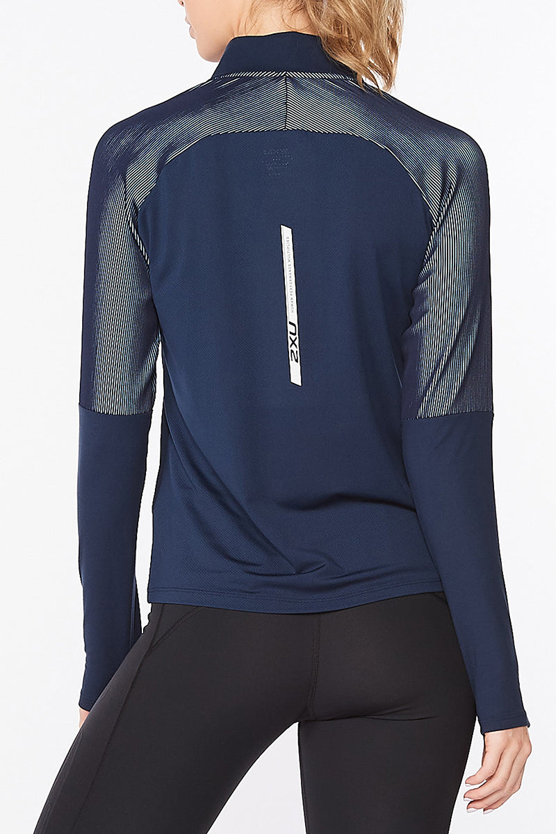 2XU Light Speed 1/2 Zip, Longsleeve, Damen, Midnight/White Reflective