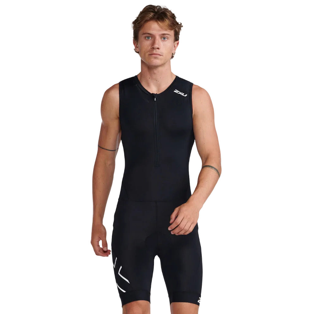 2XU Core Trisuit, Herren, black/white, schwarz/weiß