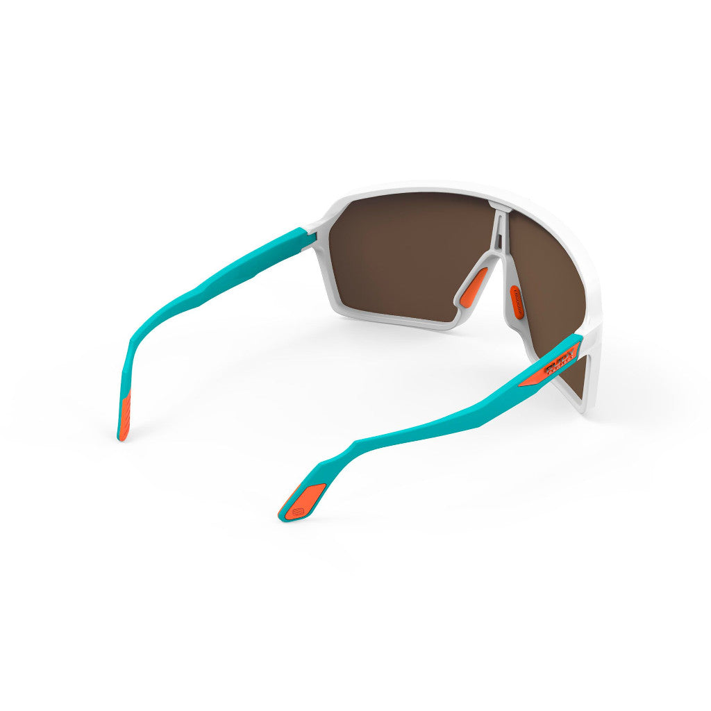 RUDY Project Sun.Spinshield White/EmeraldFluo M. - MLS Orange, Radbrille, Sportbrille, weiß/türkis