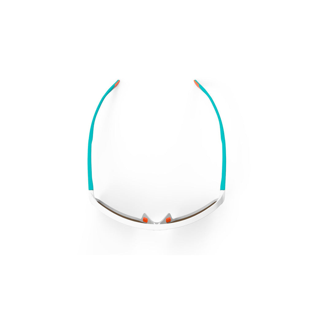 RUDY Project Sun.Spinshield White/EmeraldFluo M. - MLS Orange, Radbrille, Sportbrille, weiß/türkis