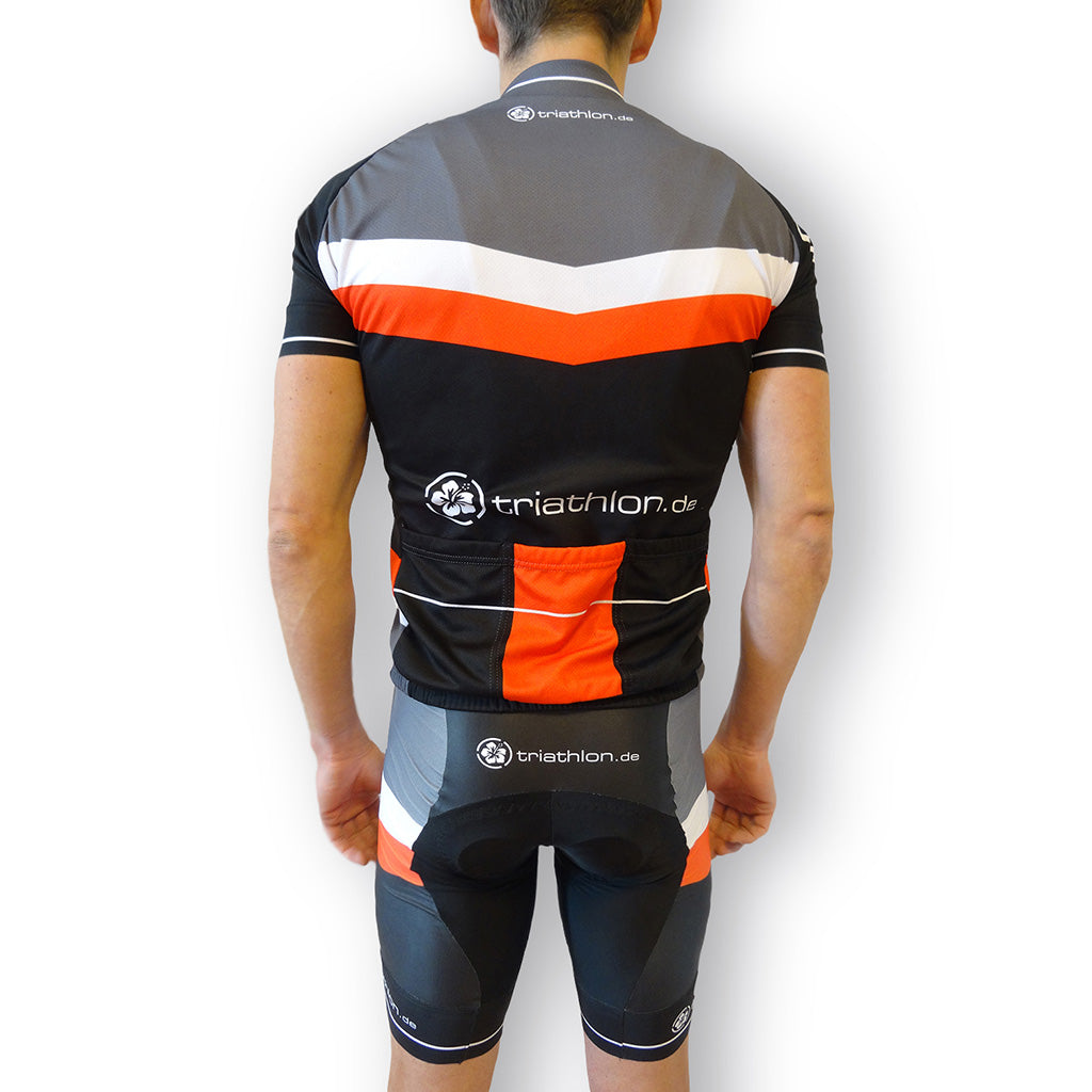 triathlon.de Elite Bib Short, Rad-Trägerhose, Herren, schwarz/grau/gelb
