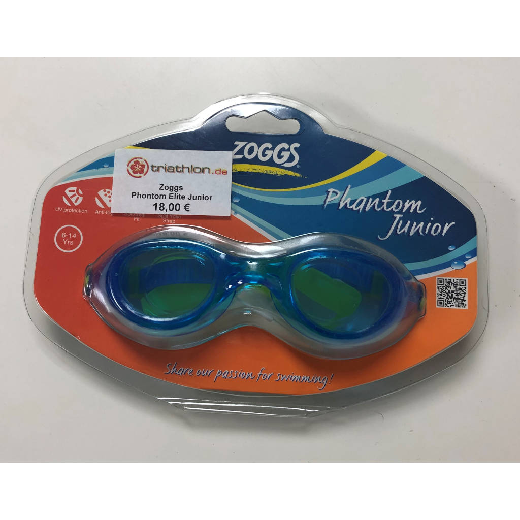 zoggs phantom junior goggles Zoggs Phantom Junior, klare Gläser, blau/gelb