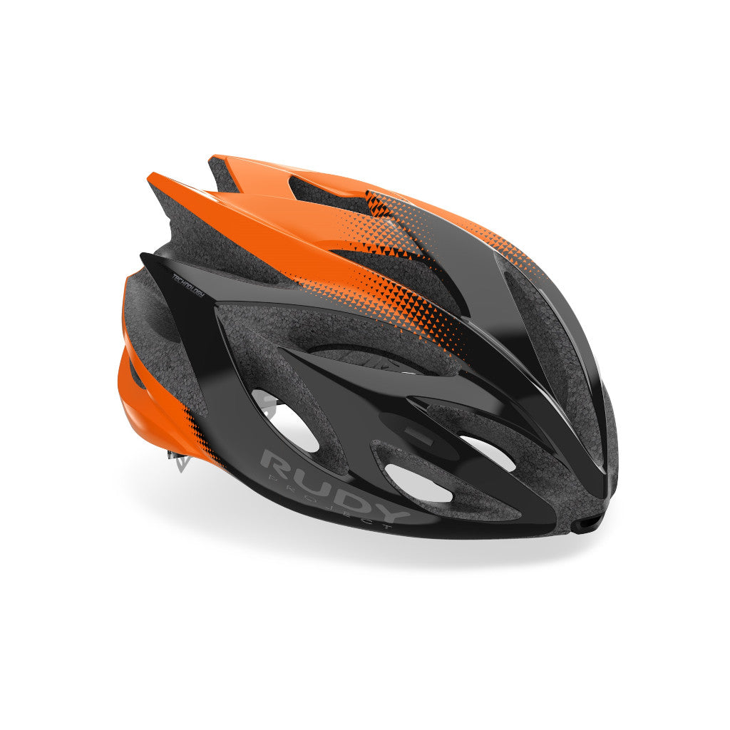 rudy fahrradhelm RUDY Project Rush, Radhelm, black-orange (shiny), schwarz/orange