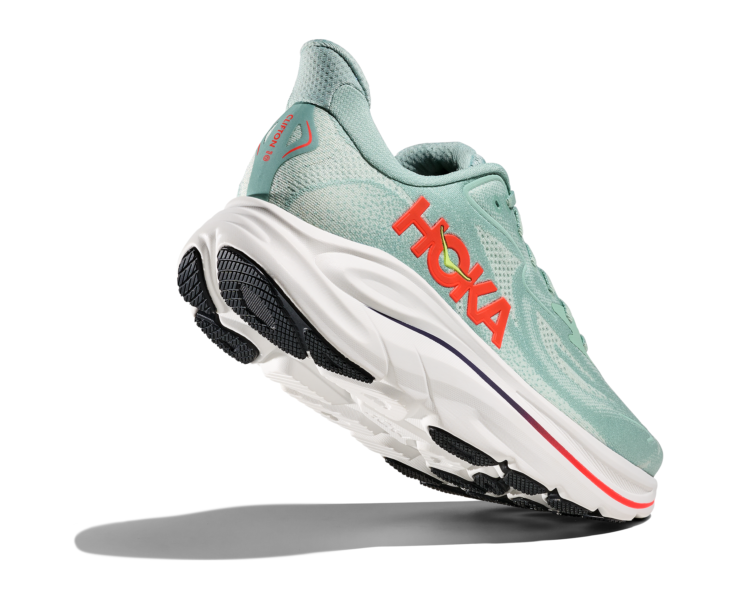 Schrägansicht rechter Schuh von hinten unten