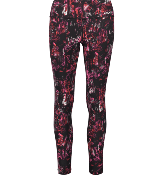 2XU Fitness Hi-Rise Compression Tights, Damen, Laufhose, Red Camo/Silver