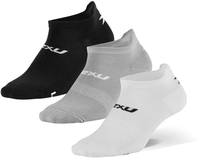 2XU Ankle Socks 3 Pack, schwarz/weiß/grau