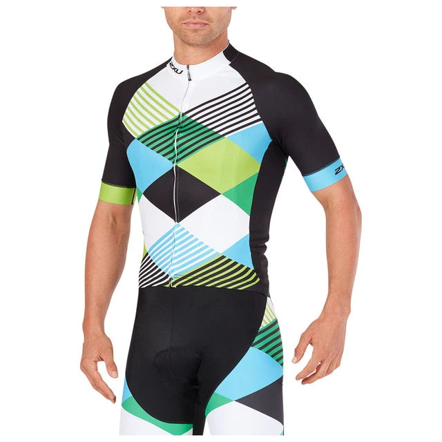 2XU Sub Cycle Jersey Full Zip Trikot, Black/Green Shapemania