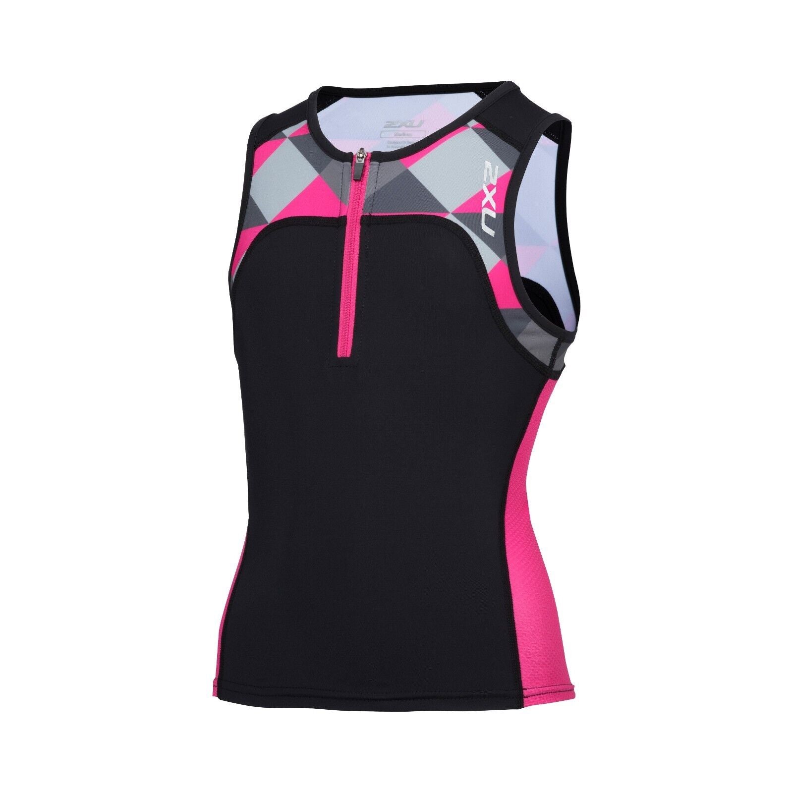 2XU Active Youth Tri Singlet, Kinder, Black/Peacock/Mesh