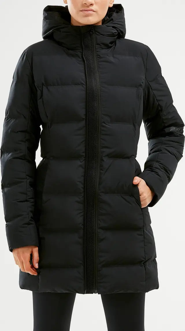 2XU Transit Insulation Longline Jacket, Damen, schwarz