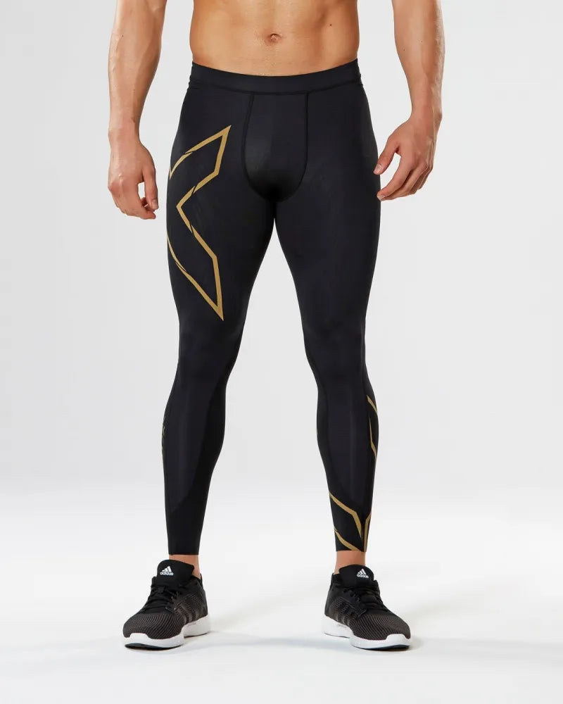 2XU MCS Run Compression Tights, Herren, Laufhose, black/gold