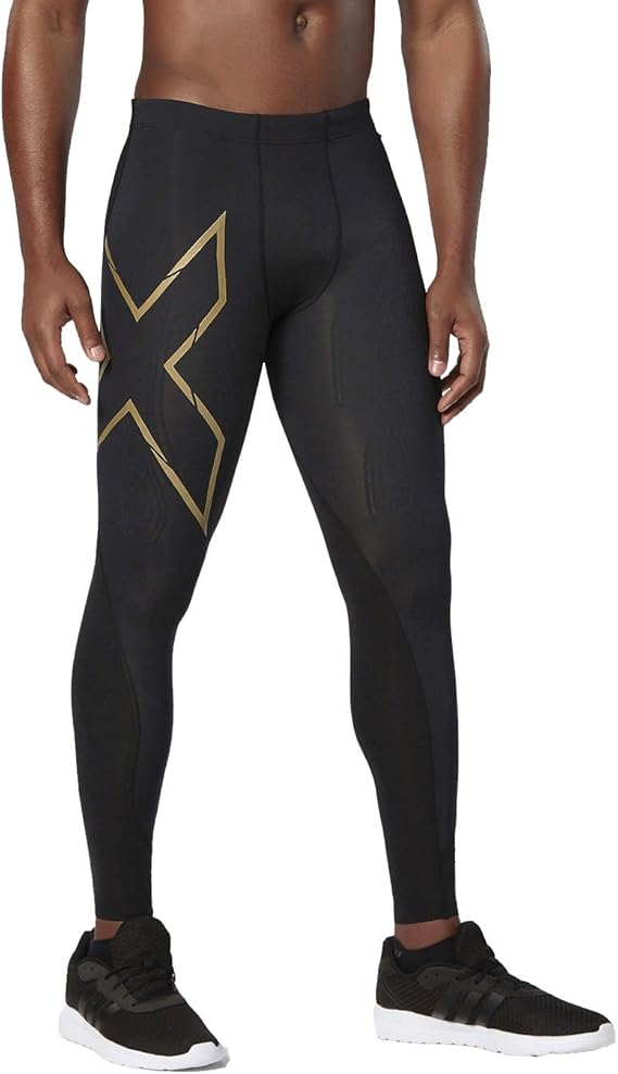 2XU Elite MCS Run Compression Tights, Herren, Laufhose, Black/Gold