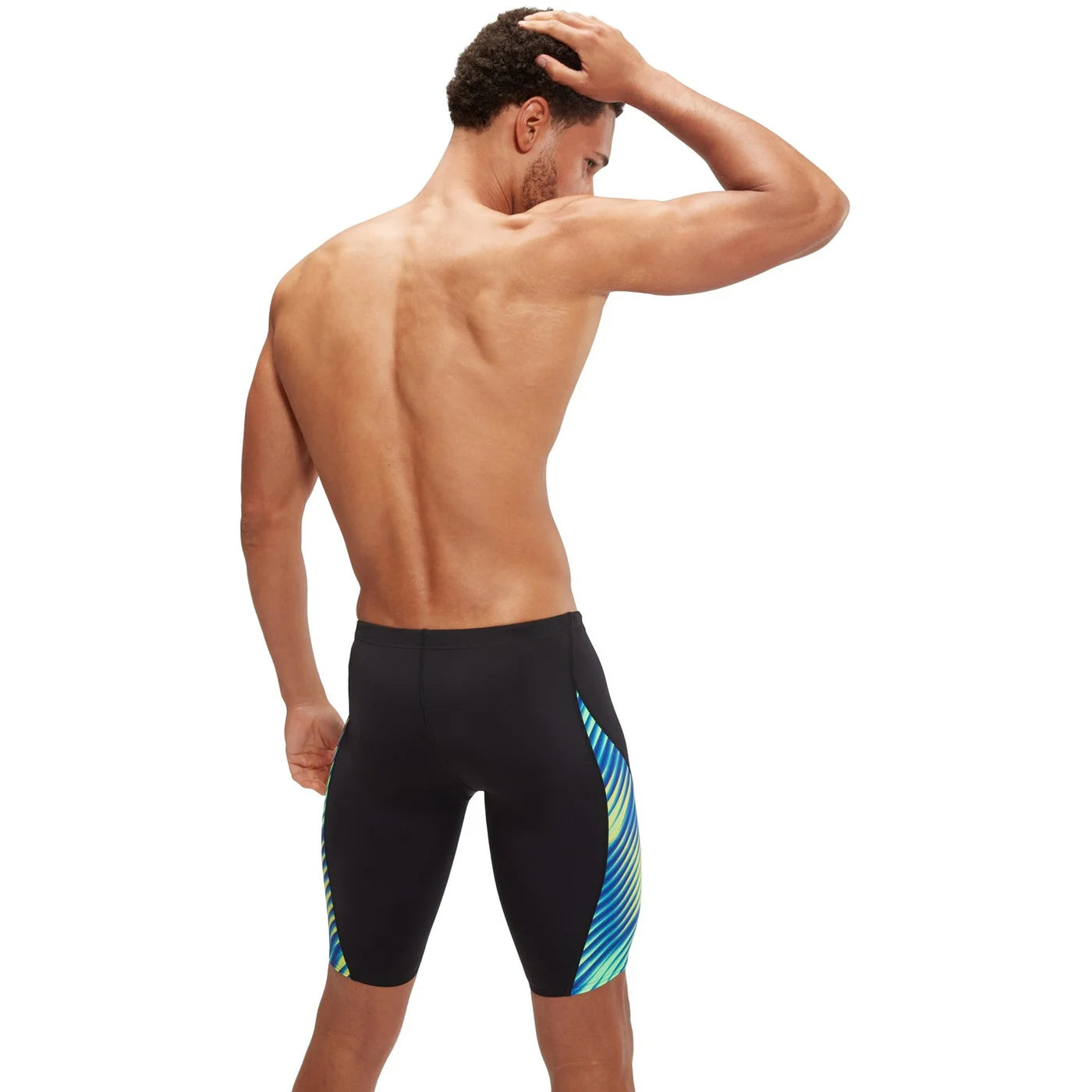 Speedo Schwimmhose mit V-Schnitt, Digitalprint, Herren, schwarz/blau/grün