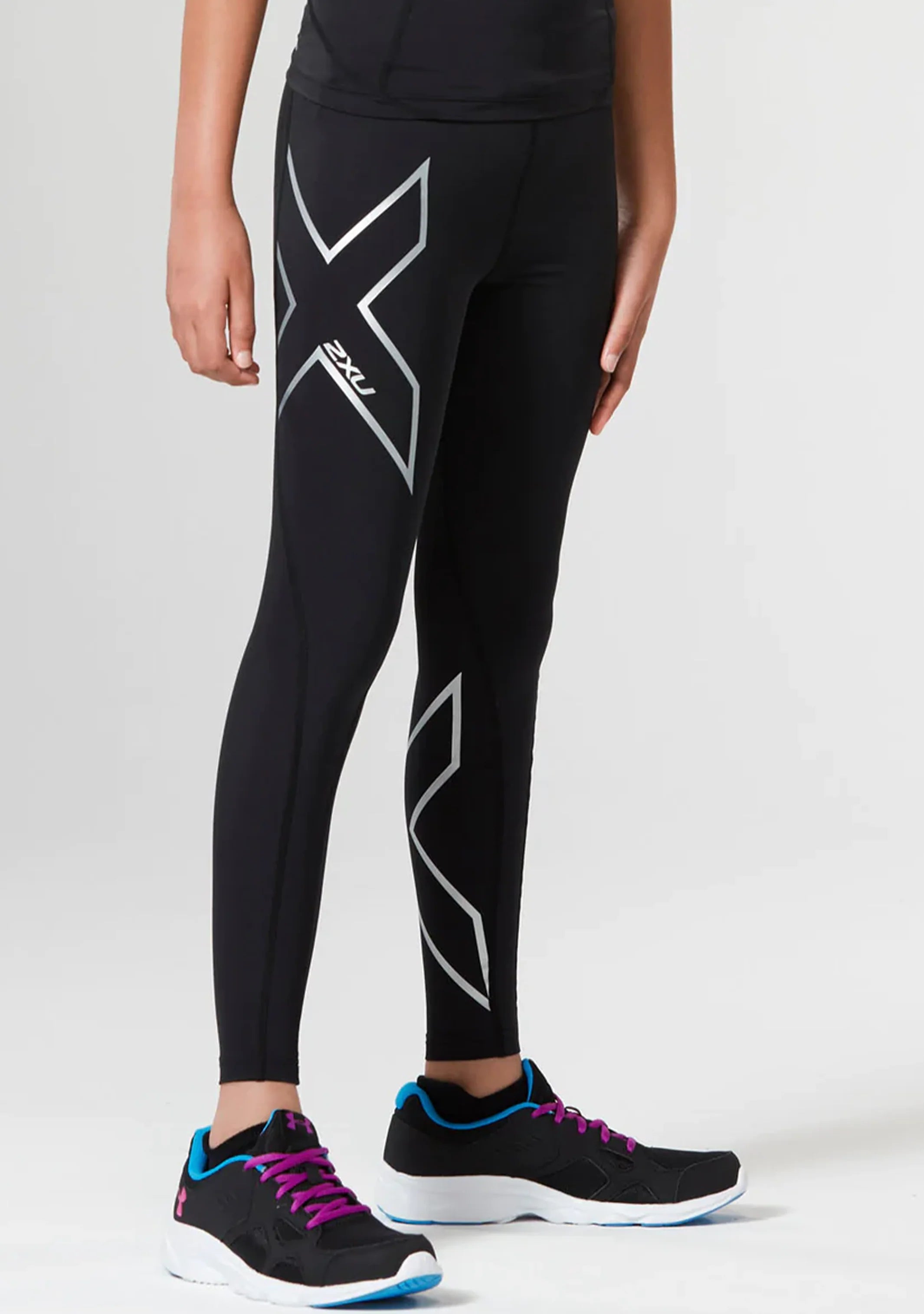 2XU Girls Compression Tights, Mädchen, Black/Silver