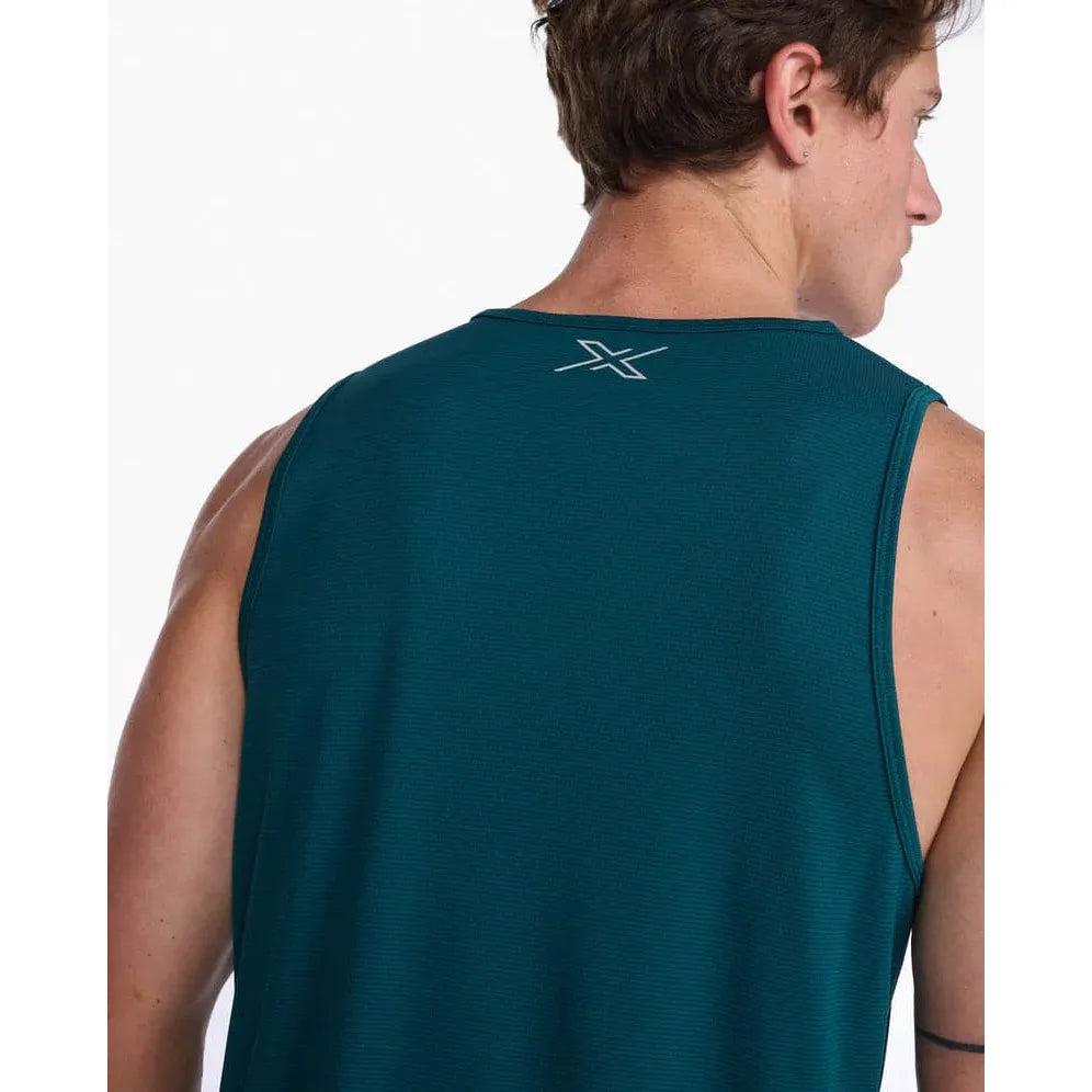 2XU Aero Tank, Herren, Deep Jade/Silver Reflective