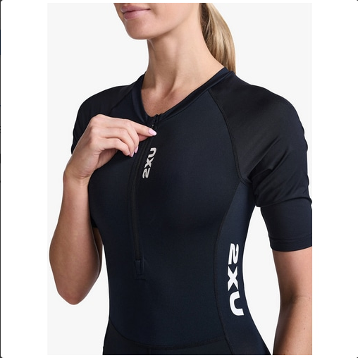 2XU Core Sleeved Trisuit, women, black/white black/white 