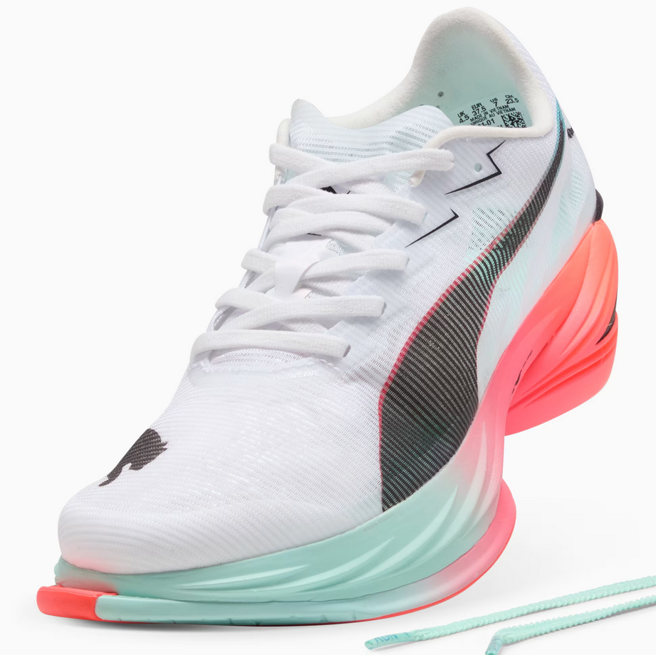 Puma FAST-R NITRO Elite 3, Laufschuhe, Damen, Puma White/Glowing Red/Mint Melt