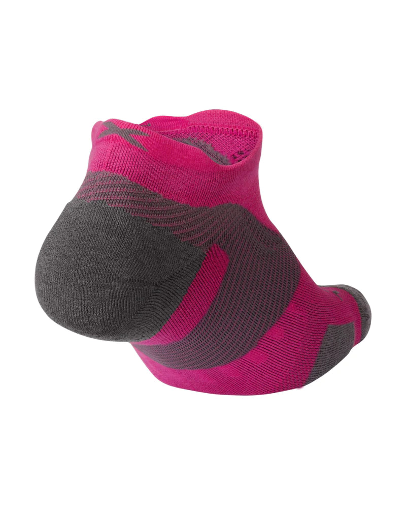 2XU VECTR Merino Light Cushion No Show Socks Pink/Grau