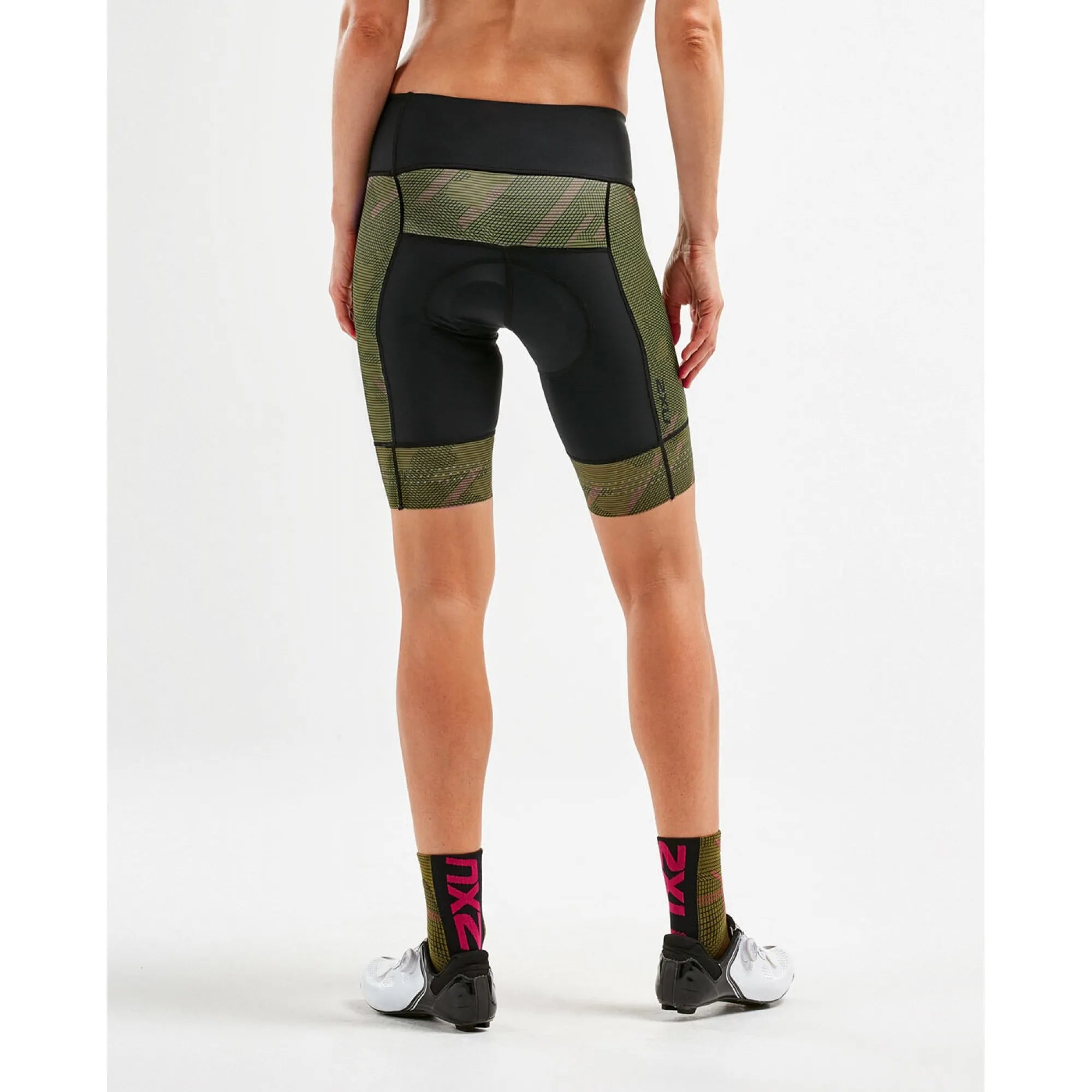 2XU Elite Cycle Shorts, Damen,  Black/Linear Camo Large