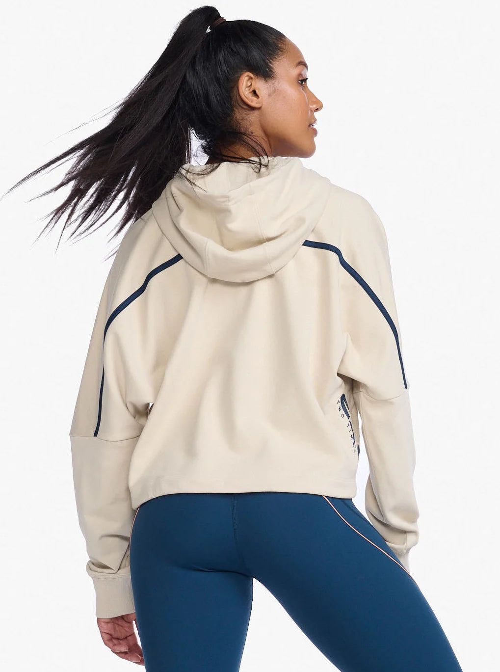 2XU Damen Form Pop Seam Hoodie, Damen, Linen/Off White