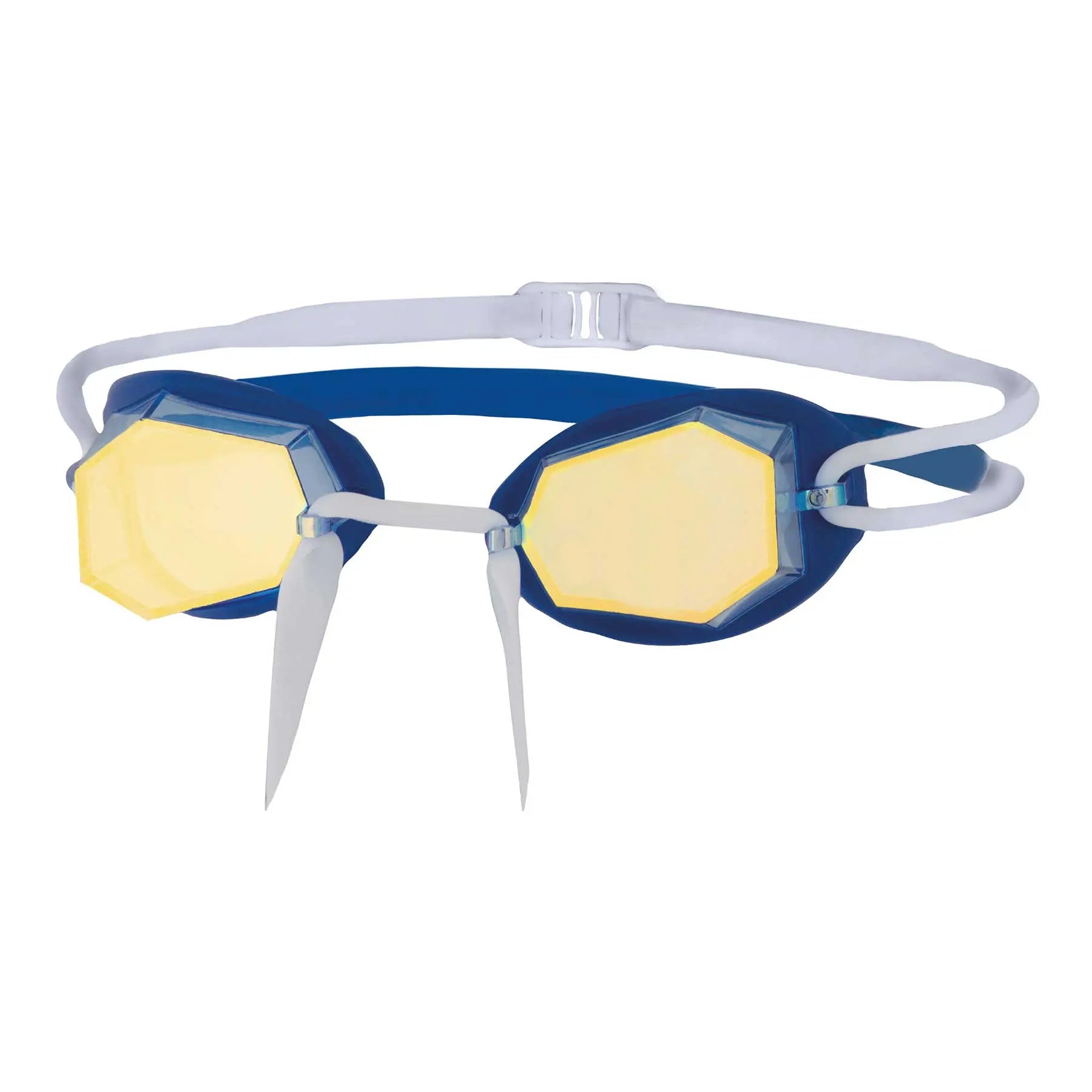 Zoggs Diamond Titanium, Schwimmbrille, blau/weiß, gelb verspiegelte Gläser