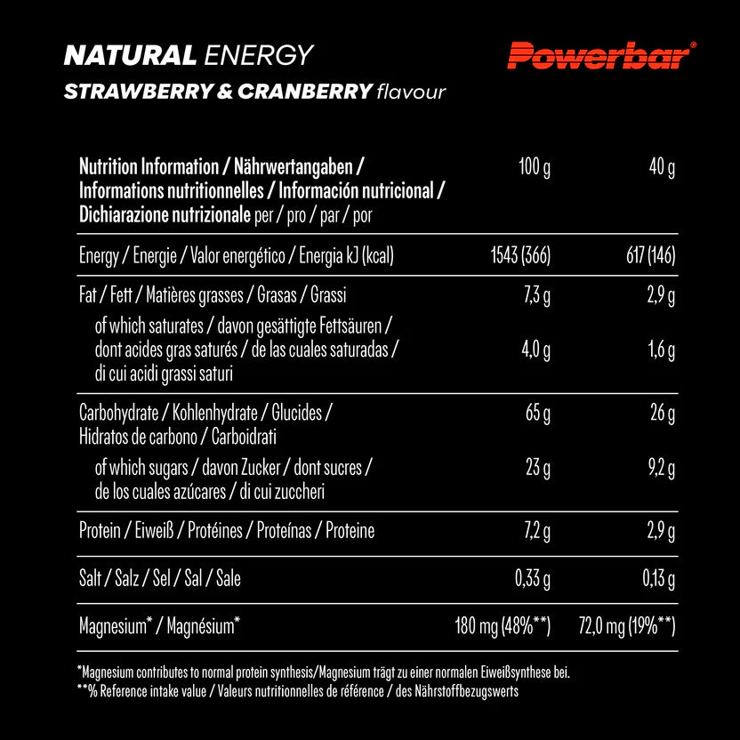 Powerbar Natural Energy Cereal Riegel, Strawberry & Cranberry