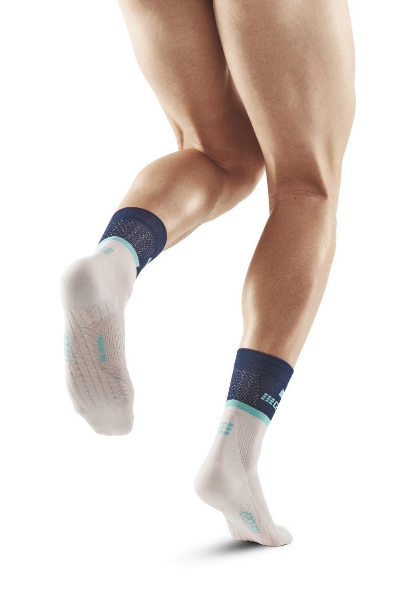 CEP The Run Compression Socks - Mid Cut, Herren, blue/off white