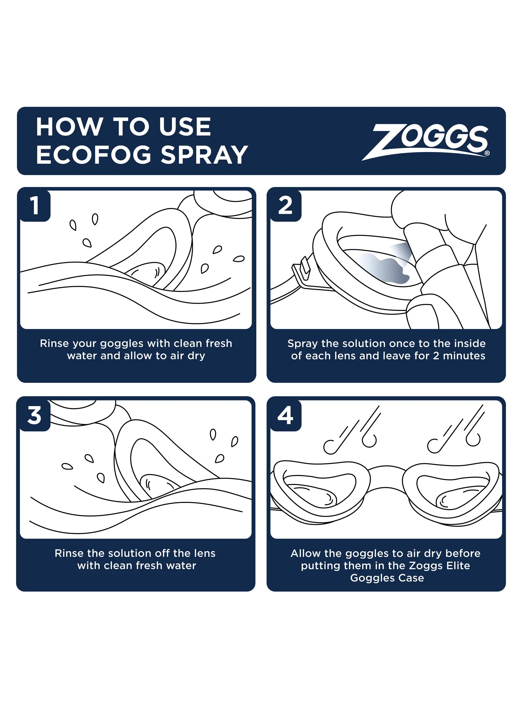 Zoggs Ecofog Anti Fog Spray, 15 ml