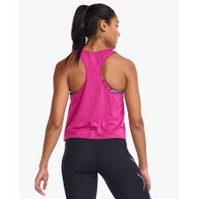 2XU Light Speed Tech Crop Singlet, Damen, Festival/Mulberry Reflective