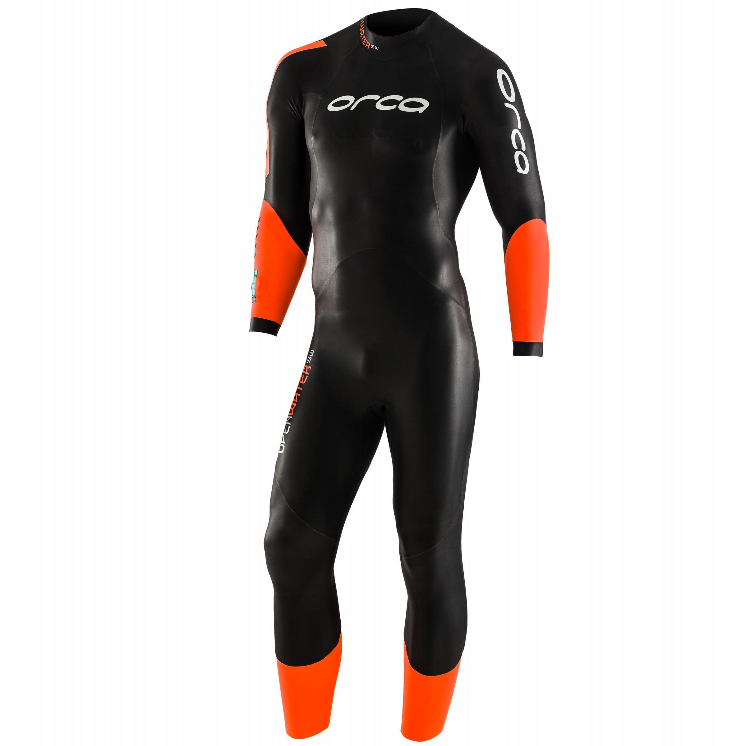 Orca Openwater Core HI-VIS, wetsuit, men, black/orange, 2023