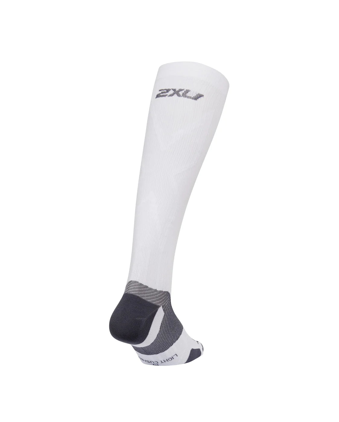 2XU VECTR L.Cush Full Length Socks, White/Grey