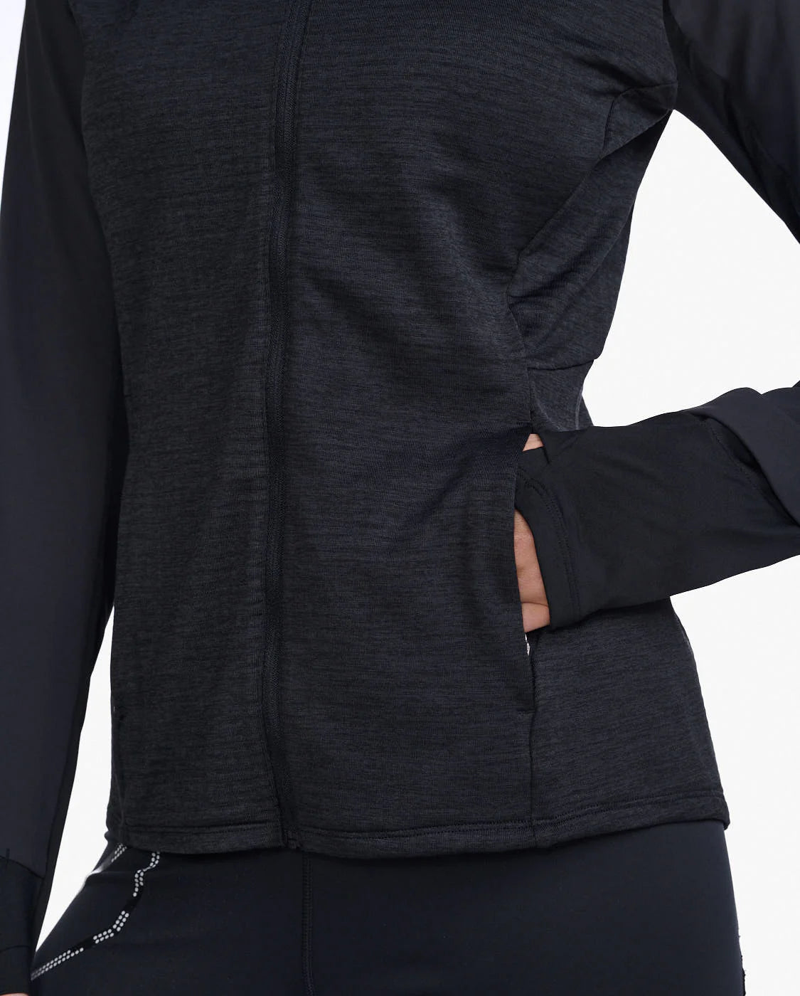 2XU Ignition Hooded Midlayer, Damen, Black/Black Reflective