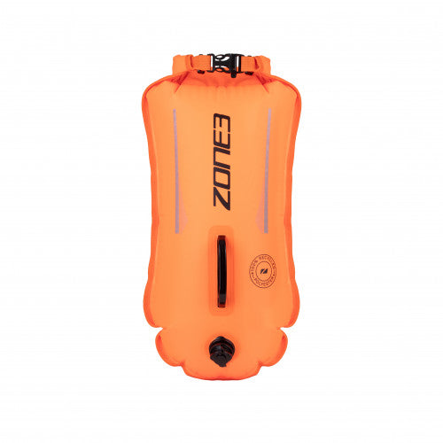 ZONE3 Recycled Swim Safety Buoy/Dry Bag 28L, Hi-Vis Orange
