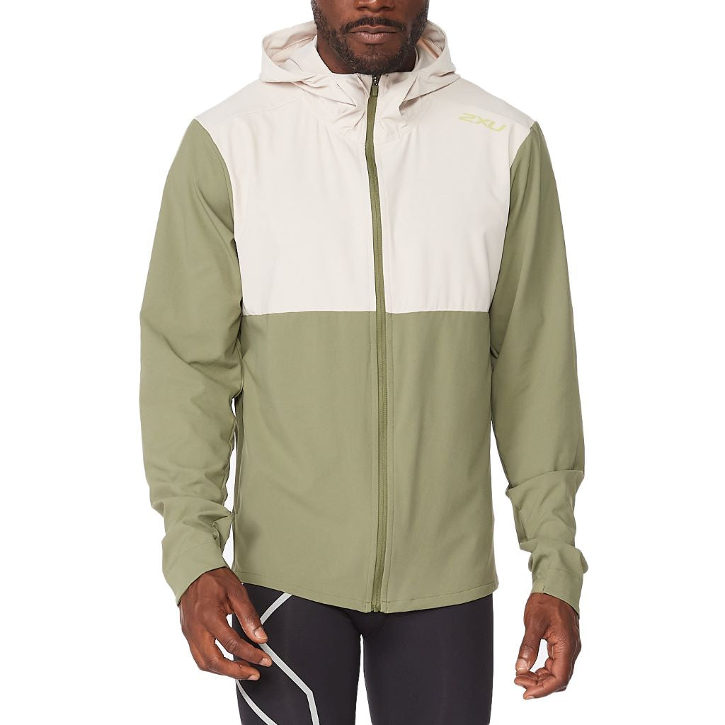 2XU Aero Jacket, Men, Alpine/Kiwi Reflective, Kiwi/light beige