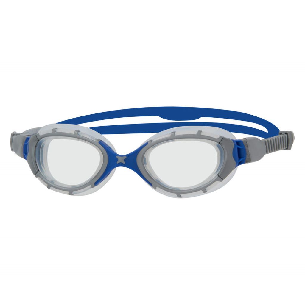 Zoggs Predator Flex, grey/blue/clear, clear lenses, grey/blue