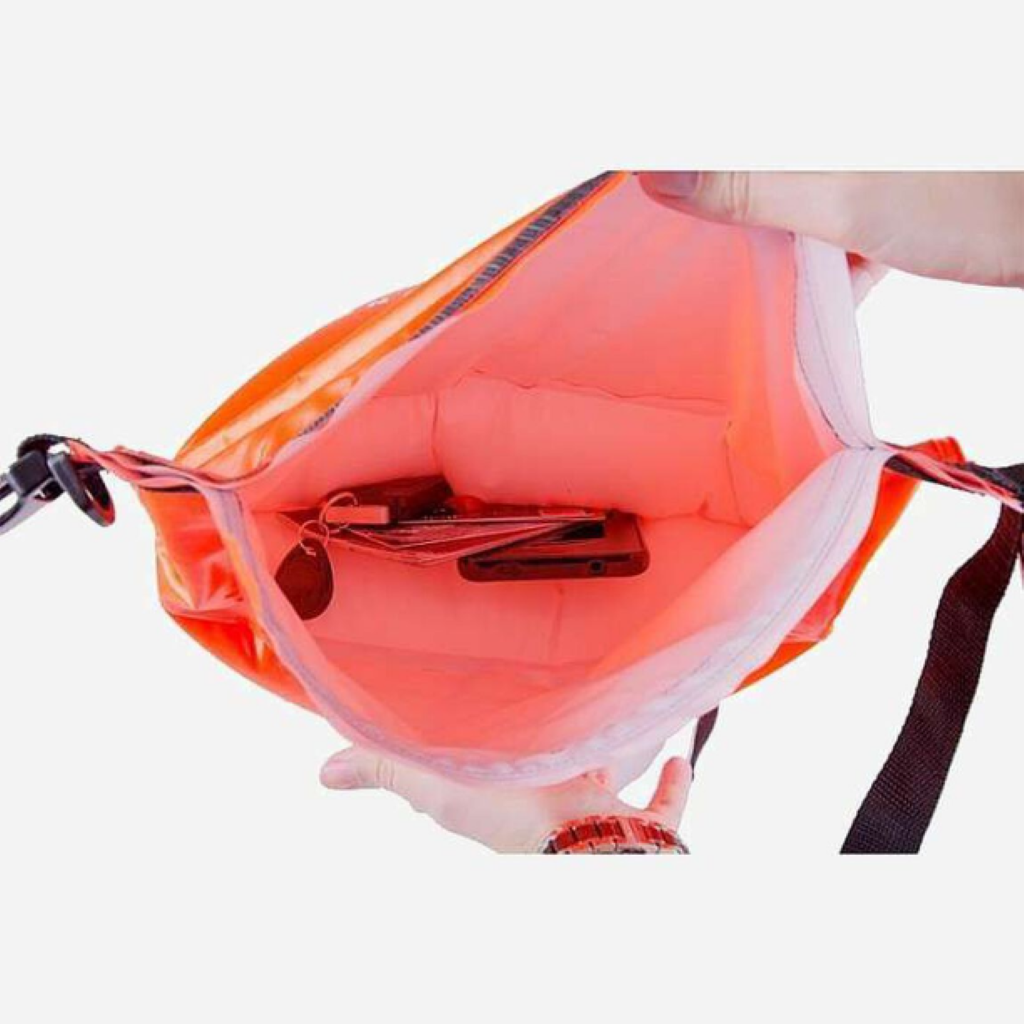 Aqualung buoy and dry bag, safety buoy, orange