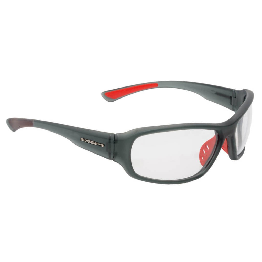 Swisseye Freeride, christal gray matt/red, photochromic clear-smoke lenses, sports glasses, cycling glasses