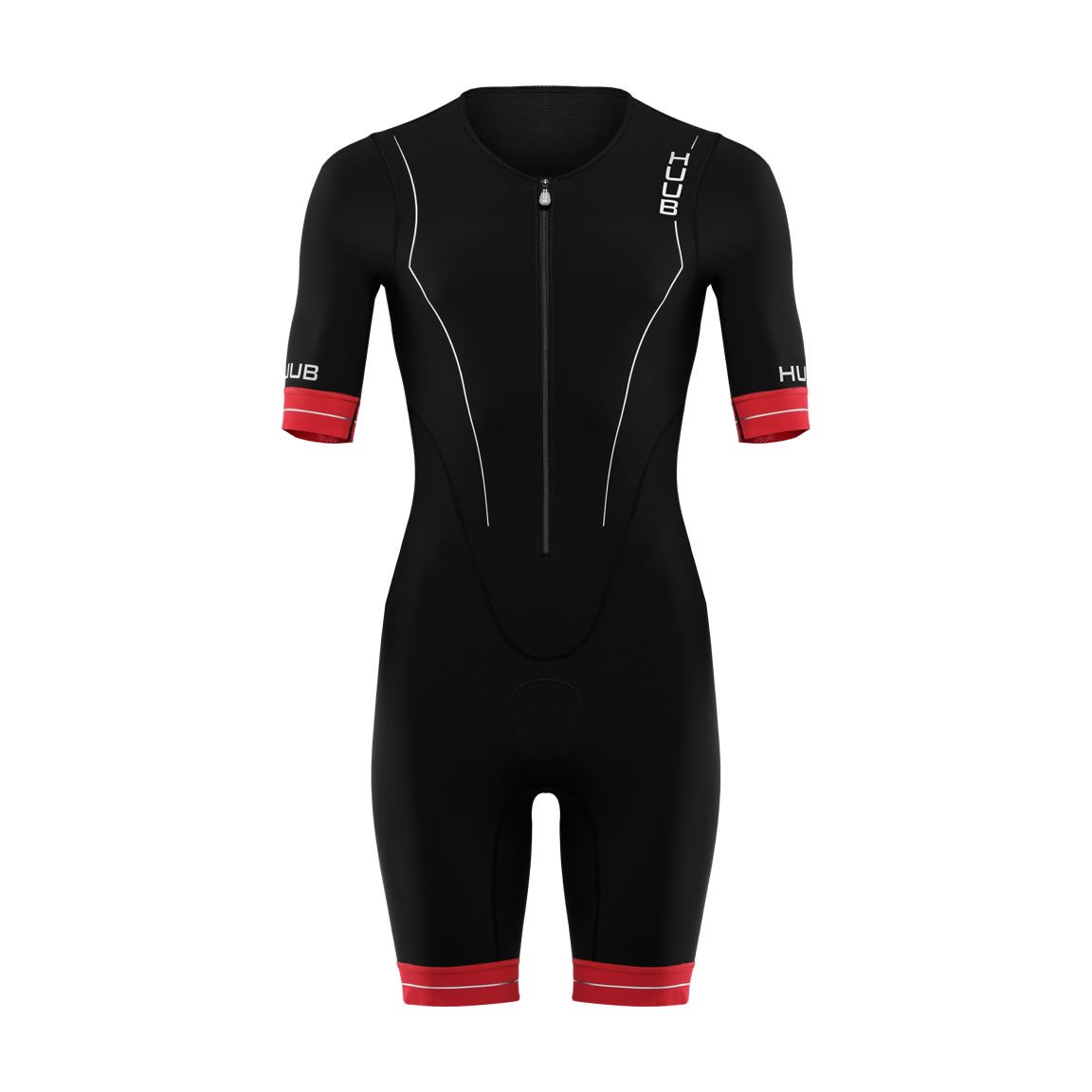 huub fahrradbekleidung Huub RaceLine Long Course TriSuit, Herren, schwarz/rot
