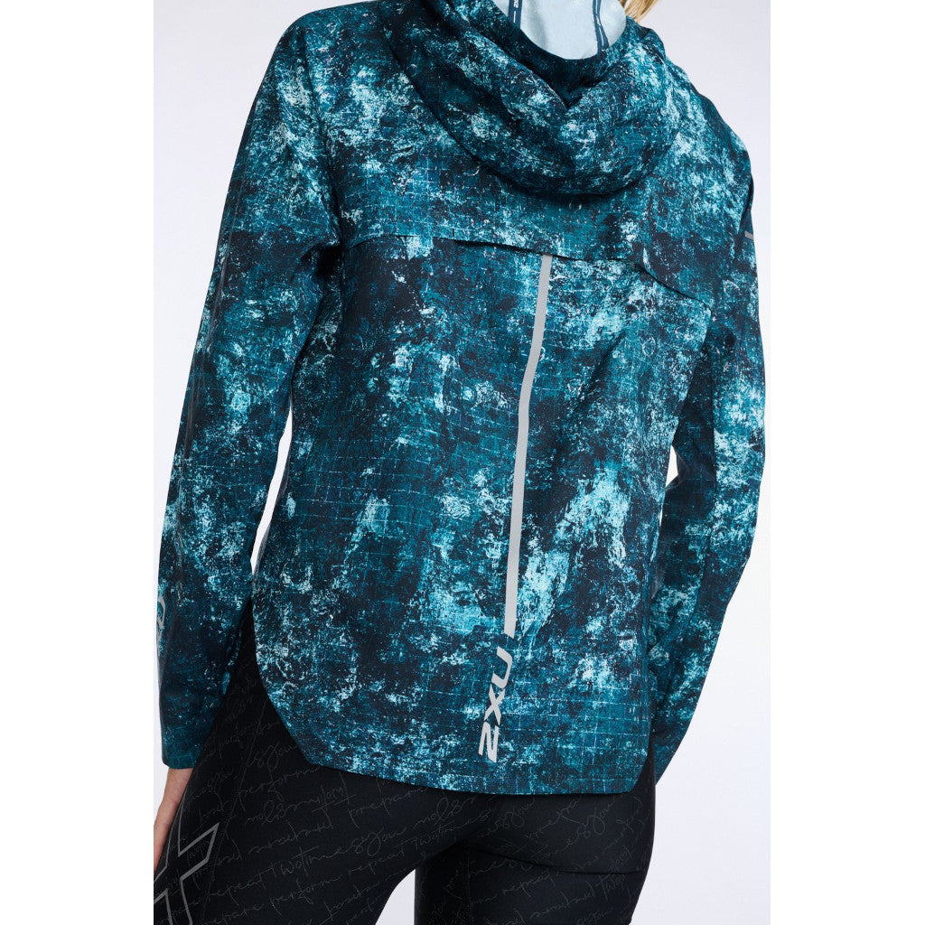 2XU Aero Jacket, women, trailscape bluejay/silver reflective, blue/mottled