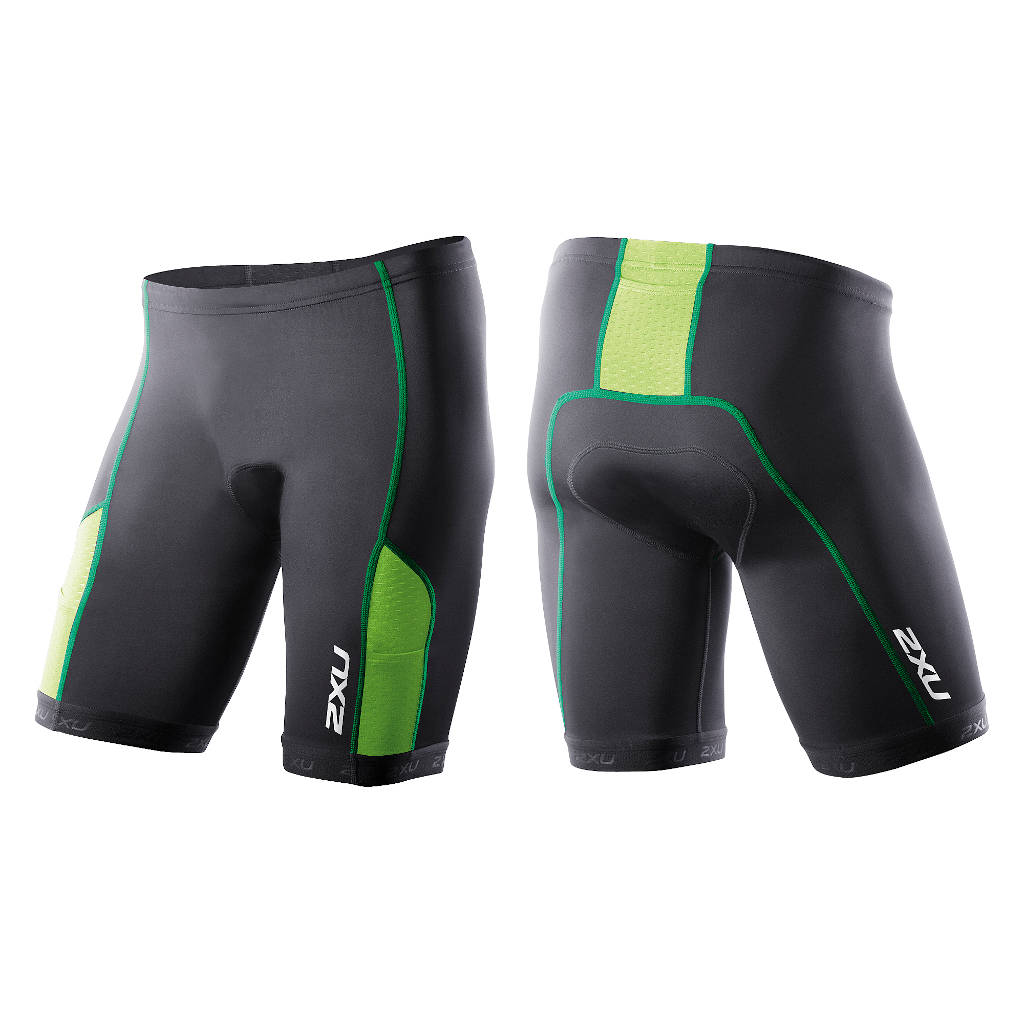 2XU Compression Tri Short 7", Herren, schwarz/grün - XS