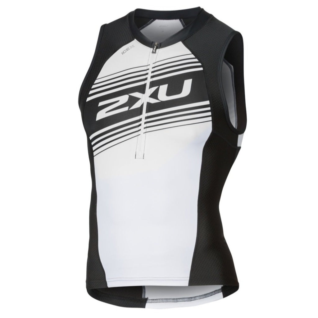 2XU Compression Tri Singlet, Herren, schwarz/weiß - S