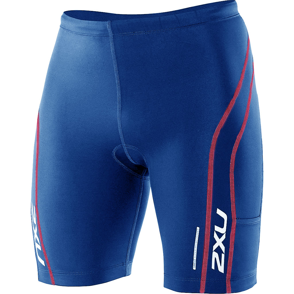 2XU Comp Tri Short + Pockets, Herren, blau/rot - XS