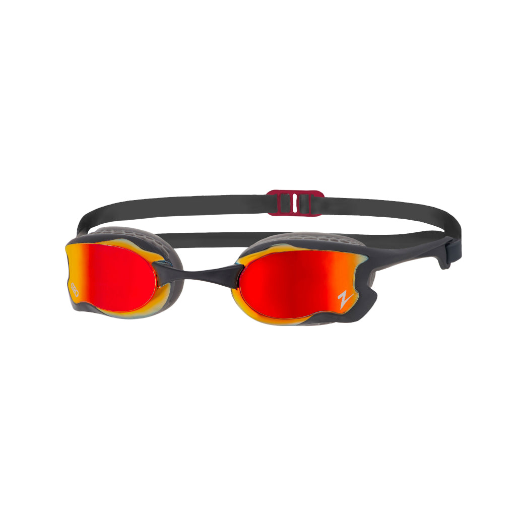 Zoggs Raptor HCB Titanium, red mirrored lenses, grey/black/mirrored red, grey/black