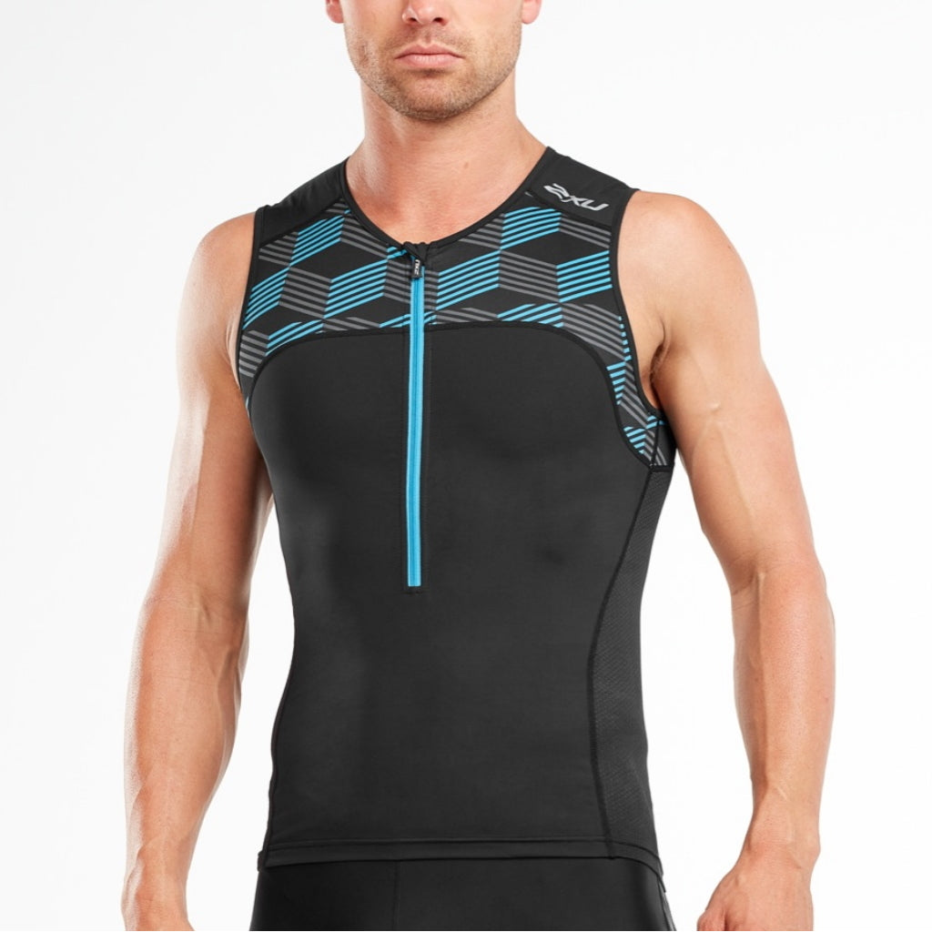 2XU Active Tri Singlet, Herren, schwarz/blau - S