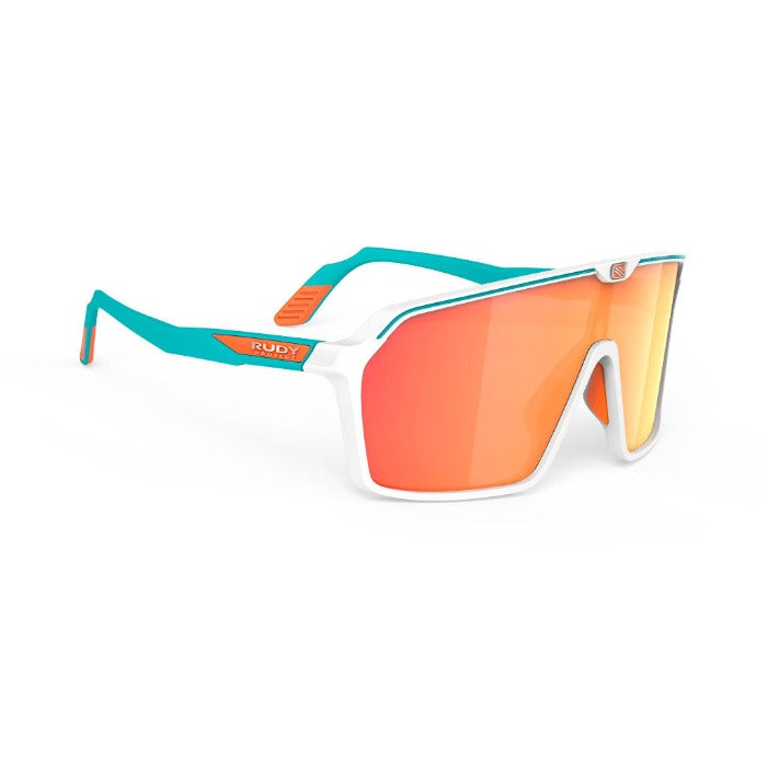 RUDY Project Sun.Spinshield White/EmeraldFluo M. - MLS Orange, cycling glasses, sports glasses, white/turquoise
